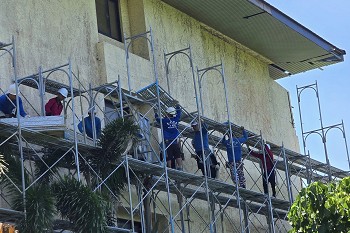 屏東系統鷹架搭建完成的整體外觀